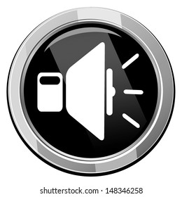 Speaker Volume icon on black button