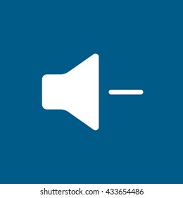 Speaker Volume Icon On Blue Background