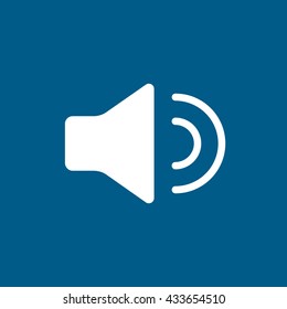Speaker Volume Icon On Blue Background