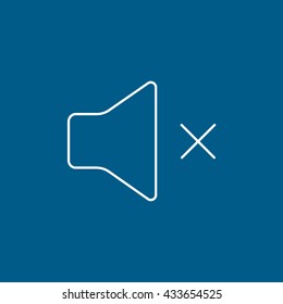Speaker Volume Icon On Blue Background