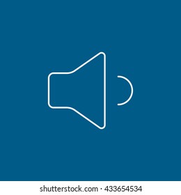 Speaker Volume Icon On Blue Background