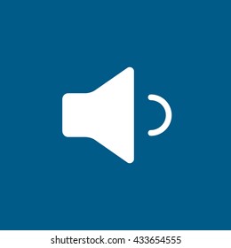 Speaker Volume Icon On Blue Background