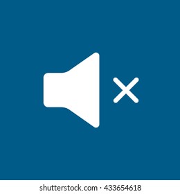 Speaker Volume Icon On Blue Background