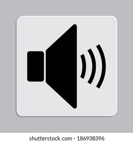 speaker volume icon on a grey flat button