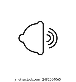 Speaker volume icon outline collection in black and on white background