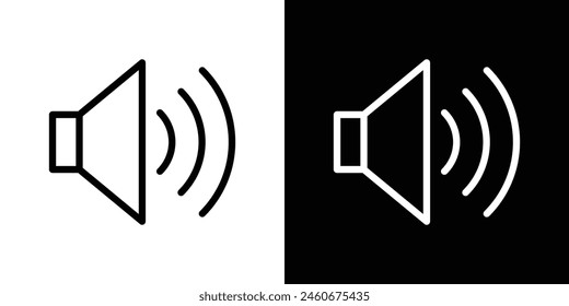 Symbol für die Lautsprecherlautstärke eingestellt. Symbol für Audio-Vektorgrafik. Schallpegelsymbol