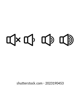 Speaker volume icon set , Level volume for adjustment concept. Vector illustration