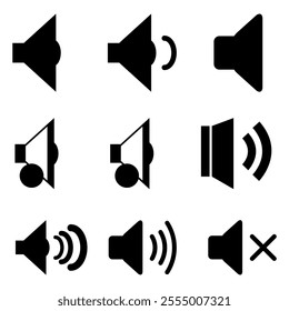 speaker volume icon set. Volume icon. silent icon symbol. sound icon vector.