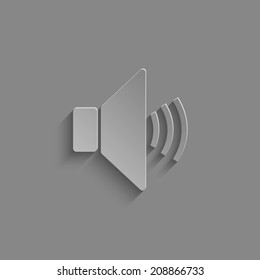 speaker volume icon with shadow on a grey background