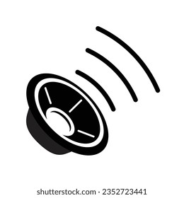 Speaker volume icon. Sound up with sound wave. Audio voice sound symbol