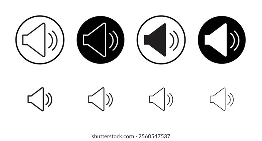 Speaker volume icon Thin line flat illustration