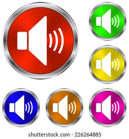 speaker volume  icon - vector glossy colourful buttons