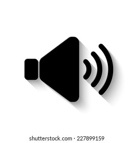 speaker volume icon - vector illustration with shadow