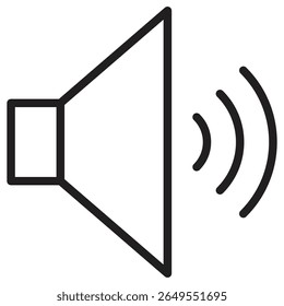 Sinal isolado de ilustração vetorial do ícone de volume do alto-falante
