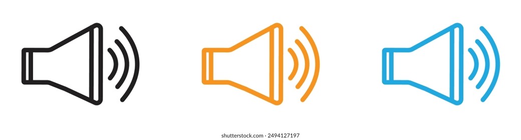 Speaker volume icon vector logo set collection for web app ui