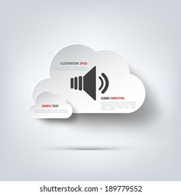 Speaker volume icon.Cloud Computing.