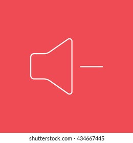 Speaker Volume Line Icon On Red Background