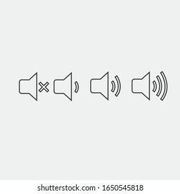 speaker volume line icon set mute and volume