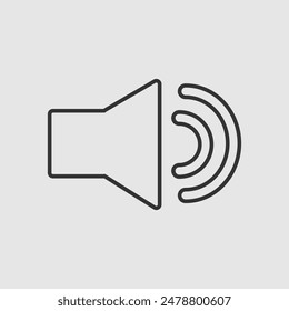 speaker volume in line style icon, loudspeaker symbol, speaker, volume, sound simple black style sign for apps and website. Vector illustration. Eps file 93.