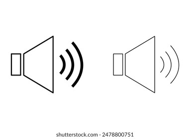 speaker volume in line style icon, loudspeaker symbol, speaker, sound simple black style sign for apps and website. Vector illustration. Eps file 108.