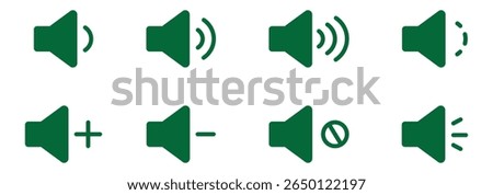 Speaker volume and mute icon in circle outline. Simple sound volume and audio mute mark symbol design illustration. Multimedia audio music, electronic devices, tapes, computer graphics. Editable icon