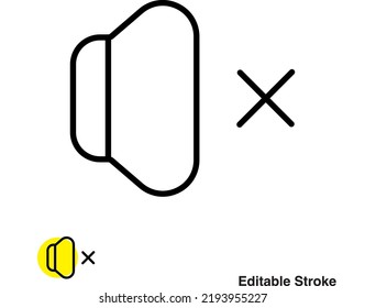Speaker Volume Mute Vector Line Icon