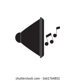 speaker volume note melody sound music vector illustration silhouette style icon