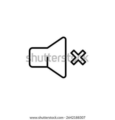 Speaker Volume Off Icon With Cross Mark On Transparent Layout