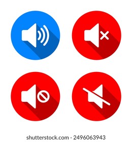 Altavoz y volumen del icono en el fondo del círculo