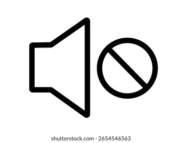 Volumen del altavoz apagado No hay icono de volumen Ilustración vectorial de icono de flecha