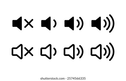 Speaker volume outline icon collection