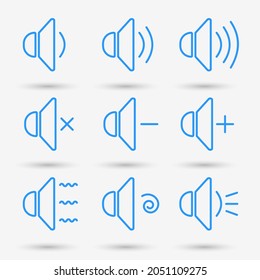 Speaker Volume set isolated object. Vector illustration.