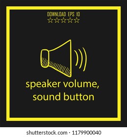 speaker volume sketch vector icon