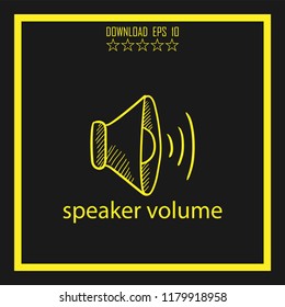 speaker volume sketch vector icon