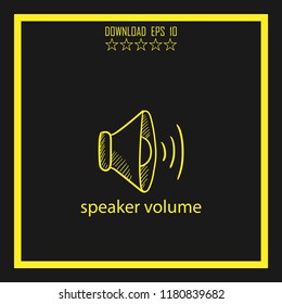 speaker volume sketch vector icon