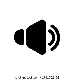 speaker volume solid black icon. vector