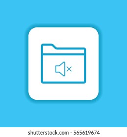 Speaker, Volume or Sound Icon with Folder Graphic Vector Symbol. Use for Mobile, Web and Everything