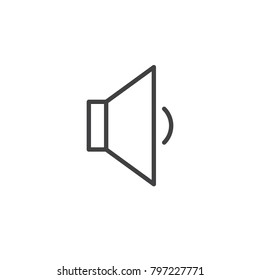 Speaker volume sound line icon, outline vector sign, linear style pictogram isolated on white. Megaphone symbol, logo illustration. Editable stroke