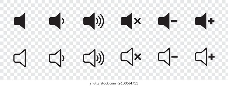 Ilustración de diseño de Vector de icono de símbolo de volumen de altavoz