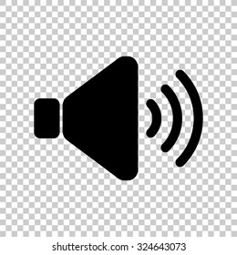 speaker volume vector icon - black illustration