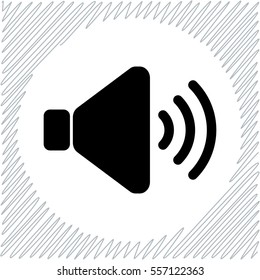 Speaker volume vector icon - black  illustration