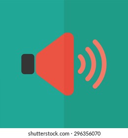 speaker volume vector icon. Flat design