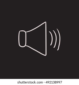Speaker volume vector sketch icon isolated on background. Hand drawn Speaker volume icon. Speaker volume sketch icon for infographic, website or app.