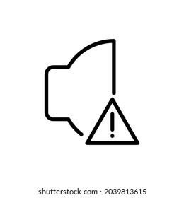 speaker warning line icon vector design, editable stroke line icon