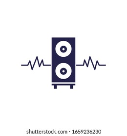 speaker and wave fill style icon design, Music sound melody song musical art and composition theme Vector illustration