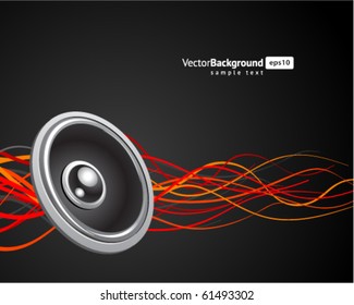 Speaker with waveform vector background. Eps 10