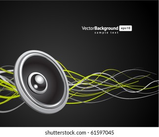 Speaker with waveform vector background. Eps 10