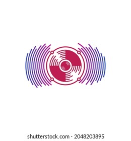 Plantilla de diseño de ilustraciones vectoriales de ondas de voz