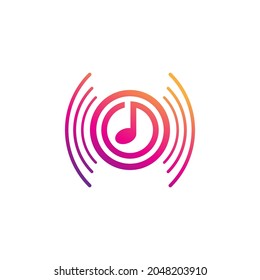 Speaker waves vector illustration design template