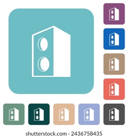 Speaker white flat icons on color rounded square backgrounds
